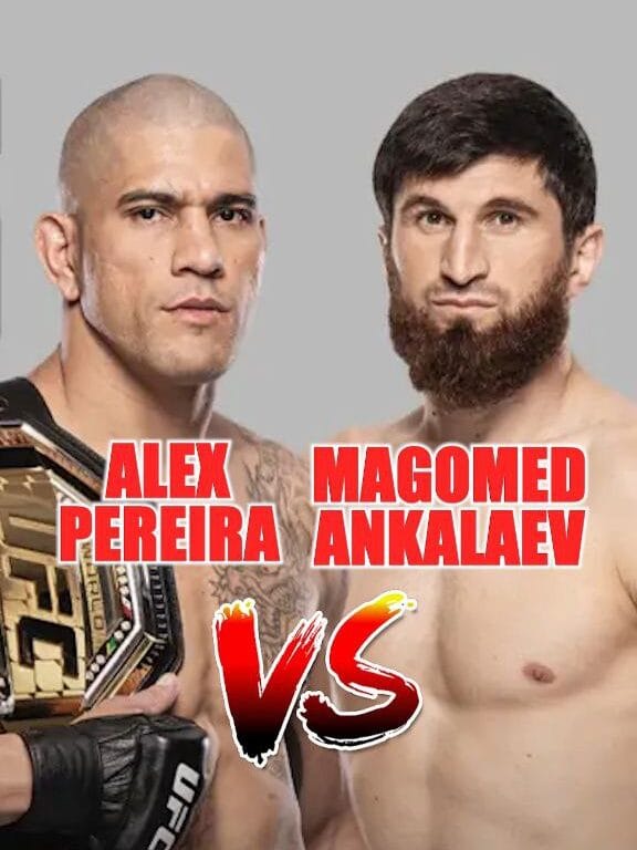 Ankalaev vs Pereira UFC fight poster